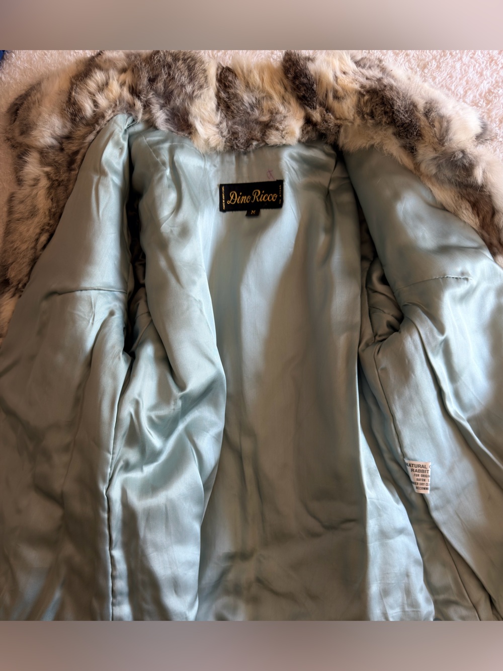 Vintage Genuine Rabbit Fur Coat-Dino Ricco - Picture 11 of 16